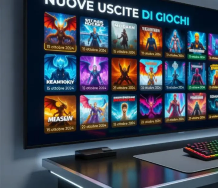 Schermo che mostra il lancio di un nuovo videogioco