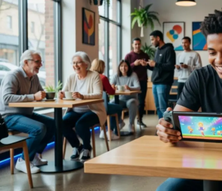 Nintendo Switch utilizzata in modalit&agrave; portatile